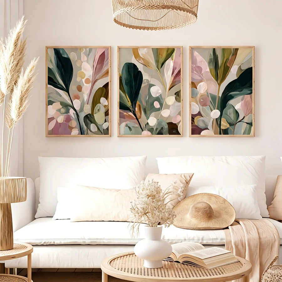 Abstract Canvas Set - Large-sized 3pcs/set Bohemian Neutral Earth Tone
