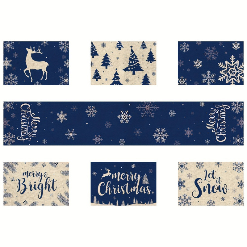7-Piece Christmas Placemat and - огляд і ціна Table Runner