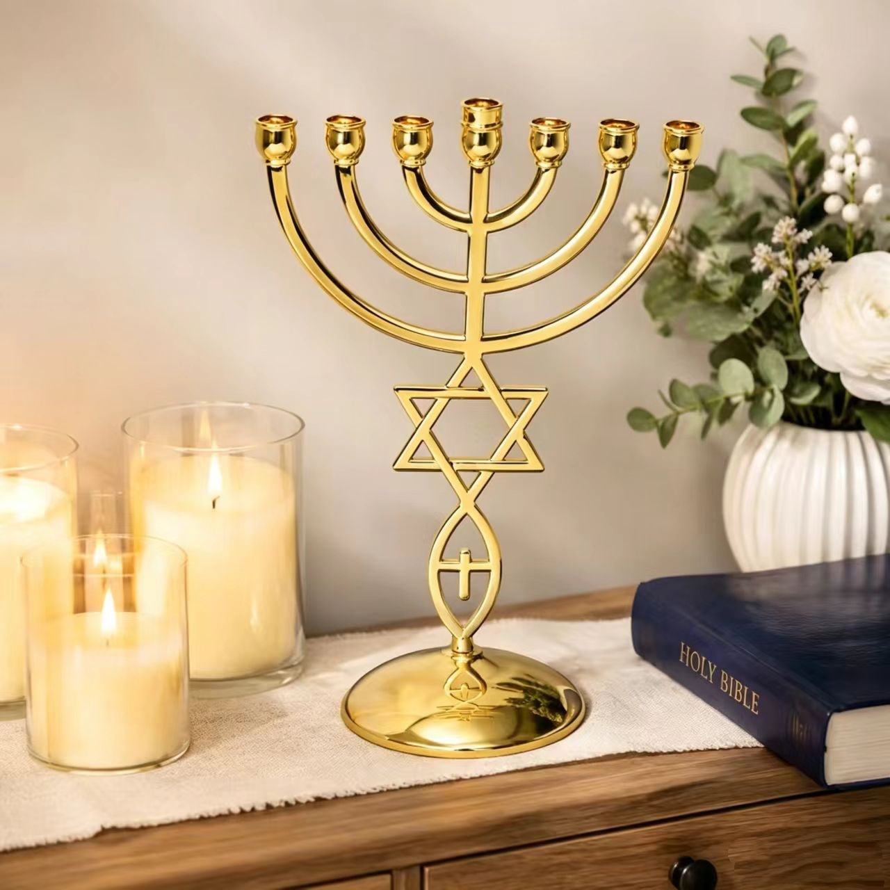 Hanukkah Seven-Headed Candle H - огляд і ціна Candle Holder Decor