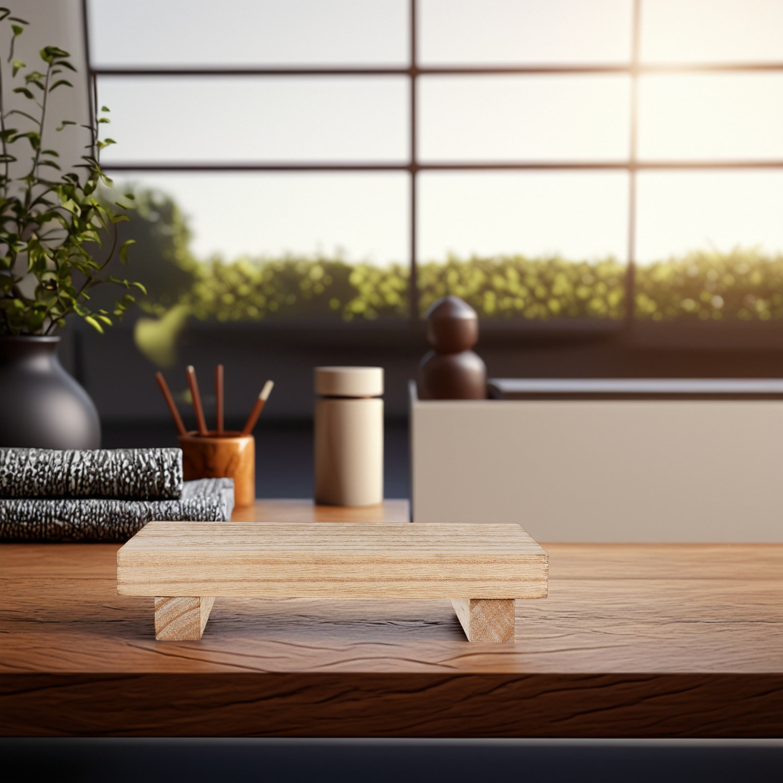 Small Wooden Pedestal Stand Ru - огляд і ціна Vase Decor