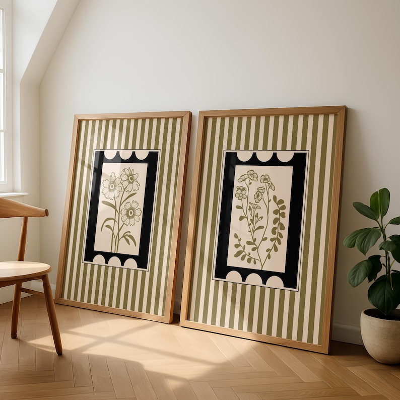 2pcs/set Bohemian Style Plant  - огляд і ціна Abstract Canvas Set